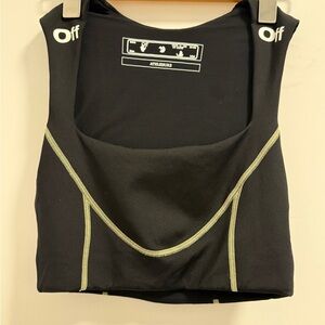 Off-White Black Crop Tank with Contrast Stitching